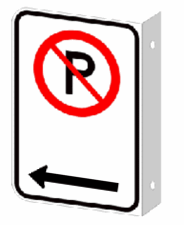 Stationnement réglementé vers la gauche Recto-Verso